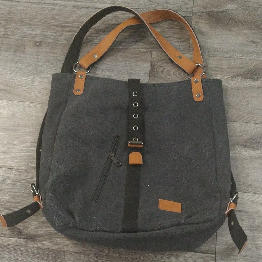 Grey Black Tan Bag